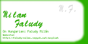 milan faludy business card